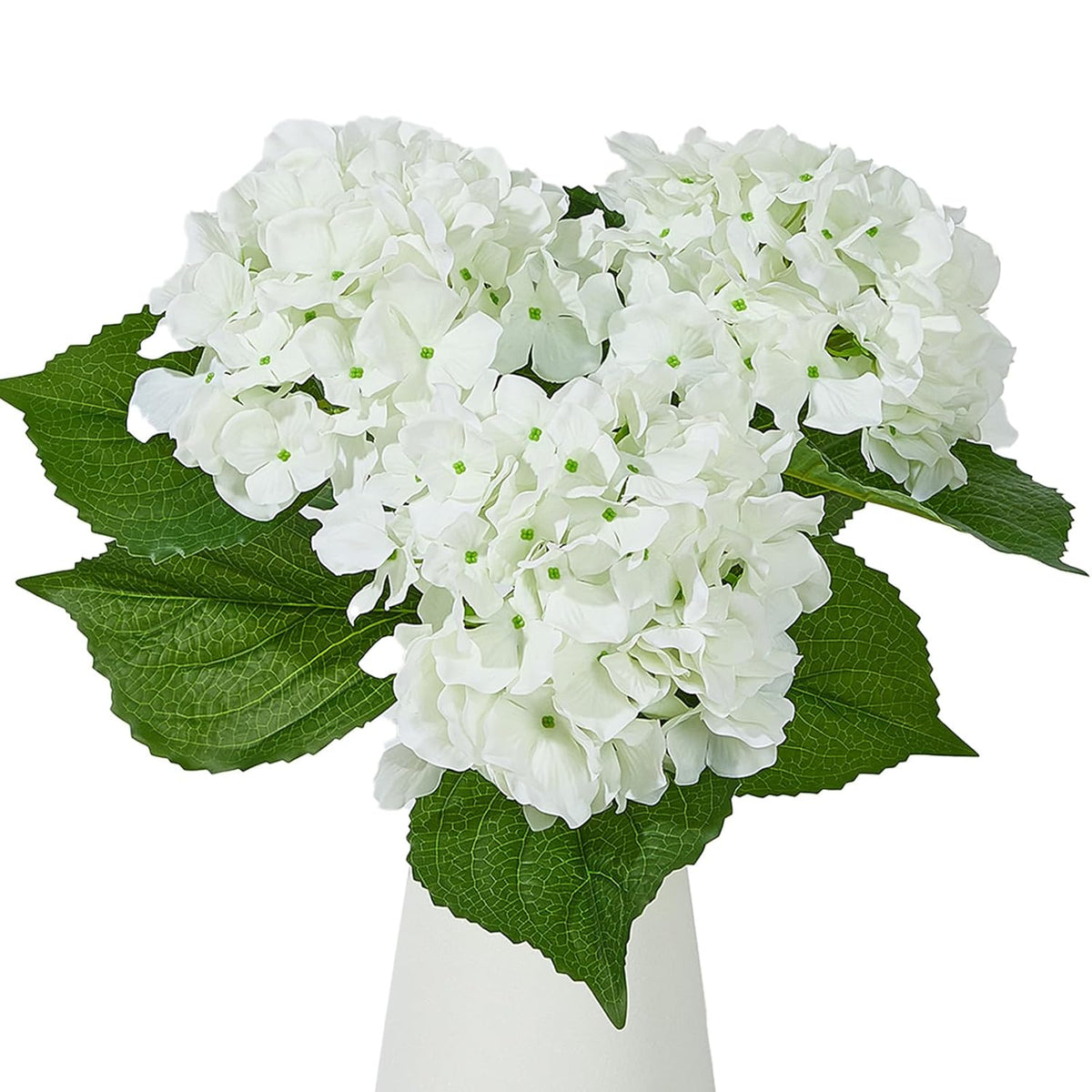 25" Faux Hydrangea Flowers?Real Touch White Latex Hydrangeas Spring Flowers Artificial For Decoration 3Pcs