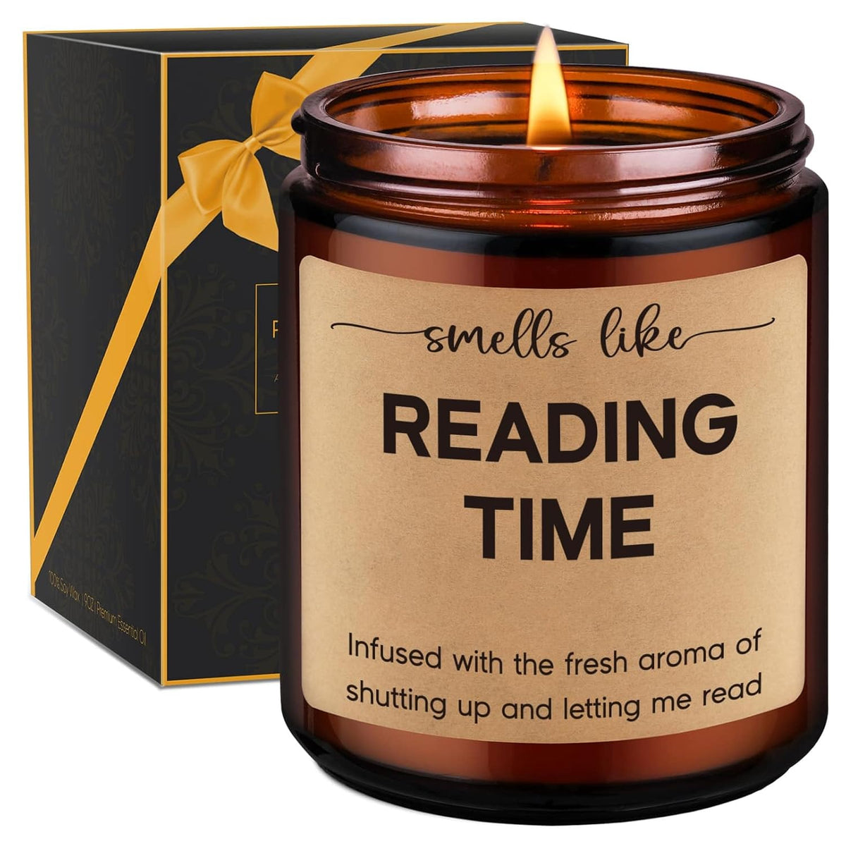 Reading Candle, Book Lovers Gifts, Readers, Bookish Present - Reading Accessories, Cute Reader Ideas - Funny Valentines, Birthday Gifts For Book Lovers Women, Bookworm, Librarian, Men, Booklover