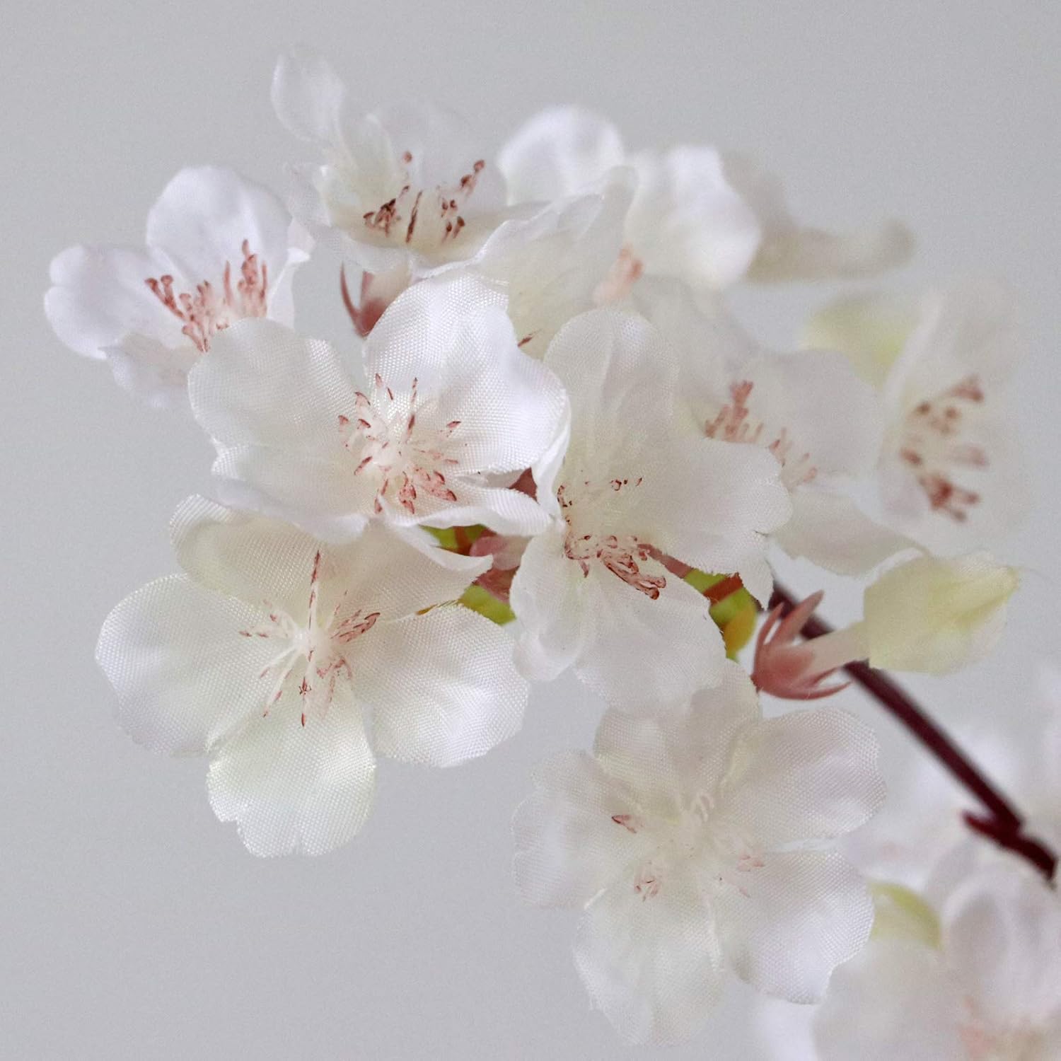 Artificial Cherry Blossom Branches, 39 Inch Faux Cherry Flowers, Silk Tall Fake Flower Vase Arrangements For Home Wedding Decor, Set Of 3, White