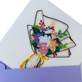 Quilling Card 3D Greeting Cards, Paper Card (Bundle Of Flowers)