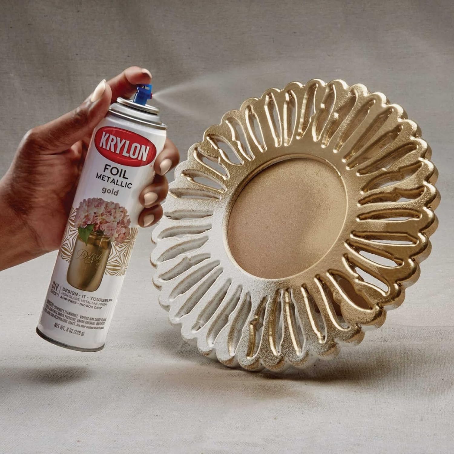 Krylon Foil High Gloss Gold Metallic Spray Paint 8 oz.