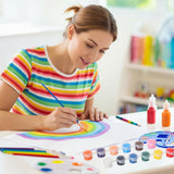 560 Pcs Mini Acrylic Paint Set 40 Set 12 Colors Washable Paint Strips Bulk 40 Flat Brushes 40 Pointed Brushes Valentines Party Gift For Art Birthday Party Favors Craft Supplies(3Ml)