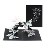 3D Pop-Up Butterfly Greeting Card (5.9x7.9 Inches) - Black Card with Cutout Colorful Butterflies, Envelope & Insert Card - Birthday, Sympathy, Thank You Gift for Her, Mom, Friend