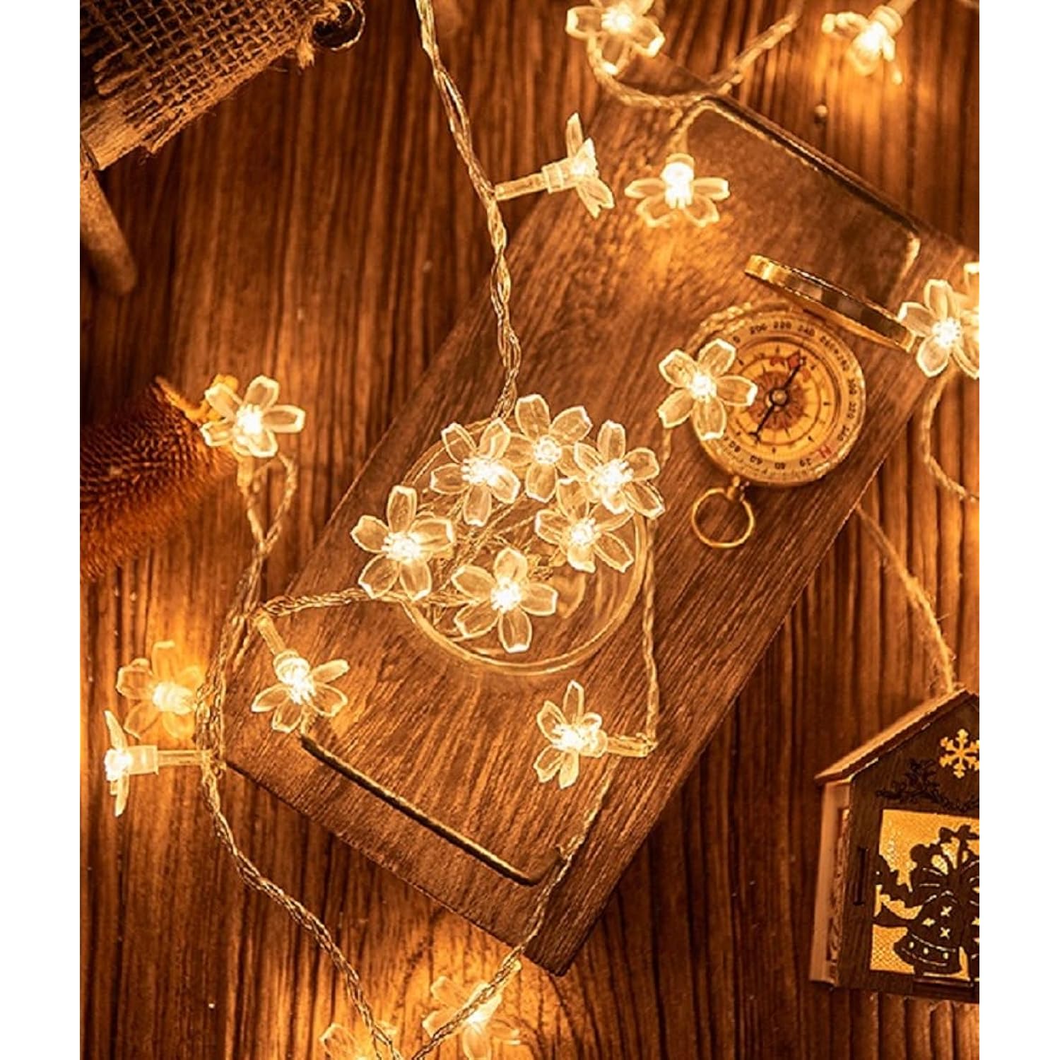 Flower String Lights, 20Ft 40 Led Usb Powered Cherry Blossom Fairy String Lights For Party Birthday Wedding Christmas Ho
