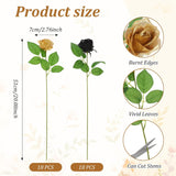 36 Pcs Black And Gold Flowers Centerpieces Silk Black And Gold Roses Bouquet Bridal Artificial Roses Bulk Fake Rose Long Stem Realistic Flowers For Wedding Bouquet Arrangement Centerpiece Party Decor