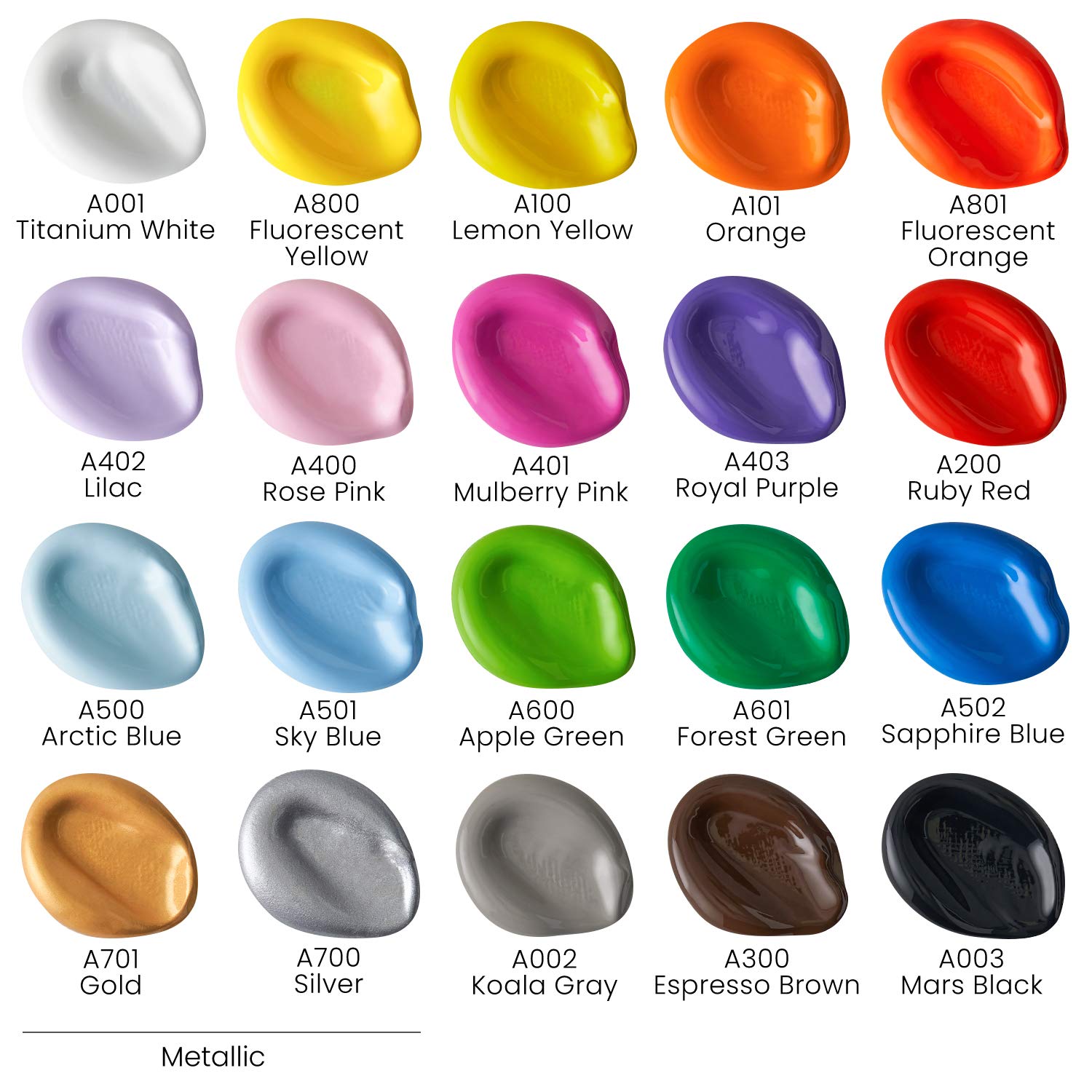 Craft Acrylic Paint Set, Water-Based Acrylic Craft Paint, Matte Finish Artist Paints, Art Supplies For Glass, Wood, Ceramics, Fabrics, Leather