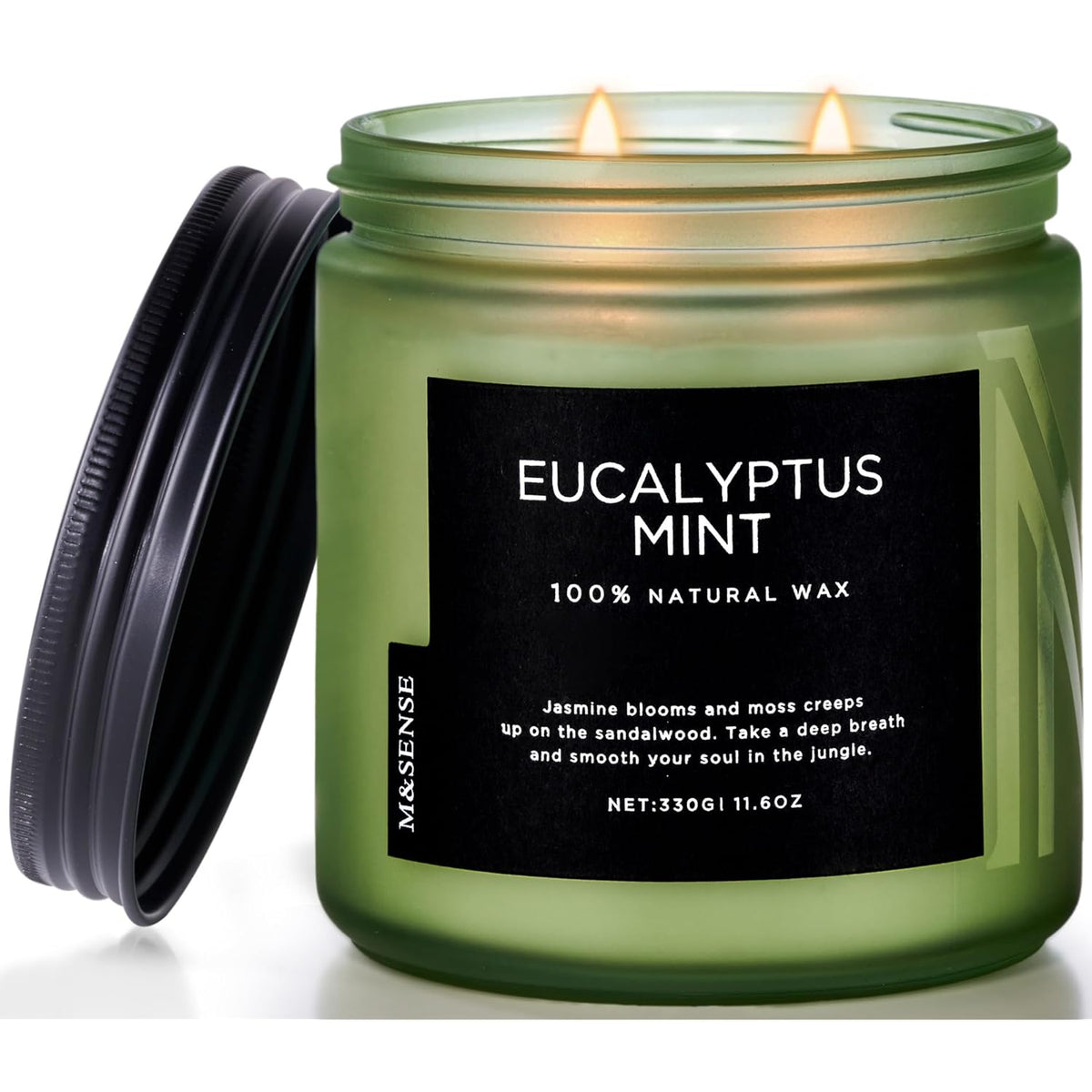 Eucalyptus & Mint Soy Candles For Home Scented, 11.6Oz 70 Hour Burn Aromatherapy Candle Gift For Stress Relief, Meditation, Yoga, Relaxing Spa, Reusable Jar For Men And Women