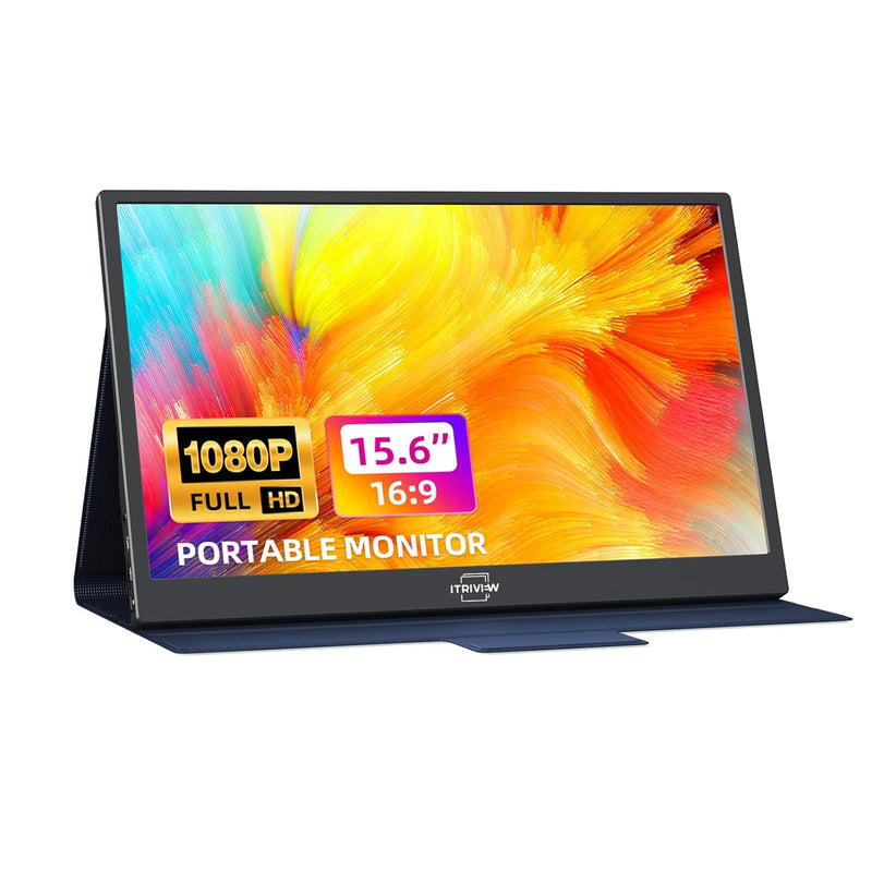 Portable Monitor, 15.6 Inch Fhd 1080P Usb-C Laptop Monitor With Built-In Dual