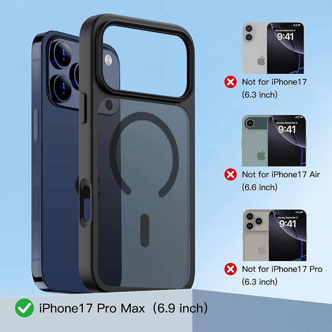 Crystal Clear Magnetic Phone Case with Stand Orange Accent for Apple iPhone 18 Pro Max and iPhone 17 Pro Max