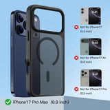 Crystal Clear Magnetic Phone Case with Stand Orange Accent for Apple iPhone 18 Pro Max and iPhone 17 Pro Max
