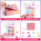 Valentine’S Day Gifts For Kids: 24 Pack Unique 4-In-1 Blind Box Sets Valentines Gift Card With Mochi Squishy Toys, Mini Kawaii Little Items For Girls Boys Classroom School Exchange Prize Party Favors