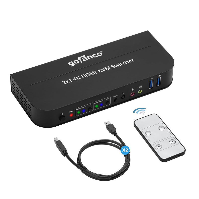 2 Port Hdmi Kvm Switch With Usb 3.0 – 4K @60Hz 4:4:4, 18Gbps, Hdr, 3D, Hdcp 2.