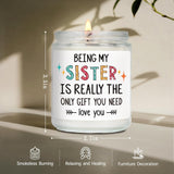 Funny Scented Candle Gifts For Sister, Being My Sister Is The Only Gift You Need, Unique Lavender Candles Gift For Women Sisters Bestie Birthday Christmas From Sisters Brother, Sis-39