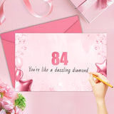 84Th Jumbo Birthday Card With Envelope, Black Pink Retro Birthday Decorations For Women And Men, 84 Year Old Funny Birthday Gifts For Grandma And Grandpa, Back In 1942