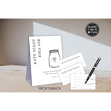 Date Night Idea Cards,Bachelorette Party Night,Advice Cards For Bridal Shower,Minimalist Bridal Shower Game,Wedding Shower Games,1 Sign & 50 Cards Set-A45