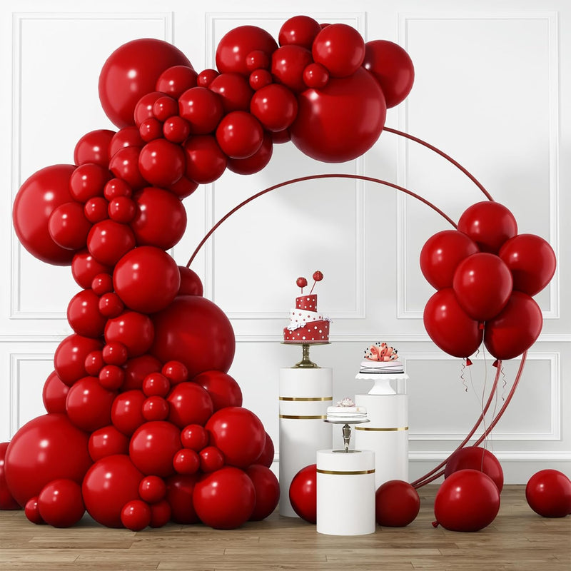 Ruby Red Balloons Different Sizes 105Pcs 5/10/12/18 Inch Dark Red Chri