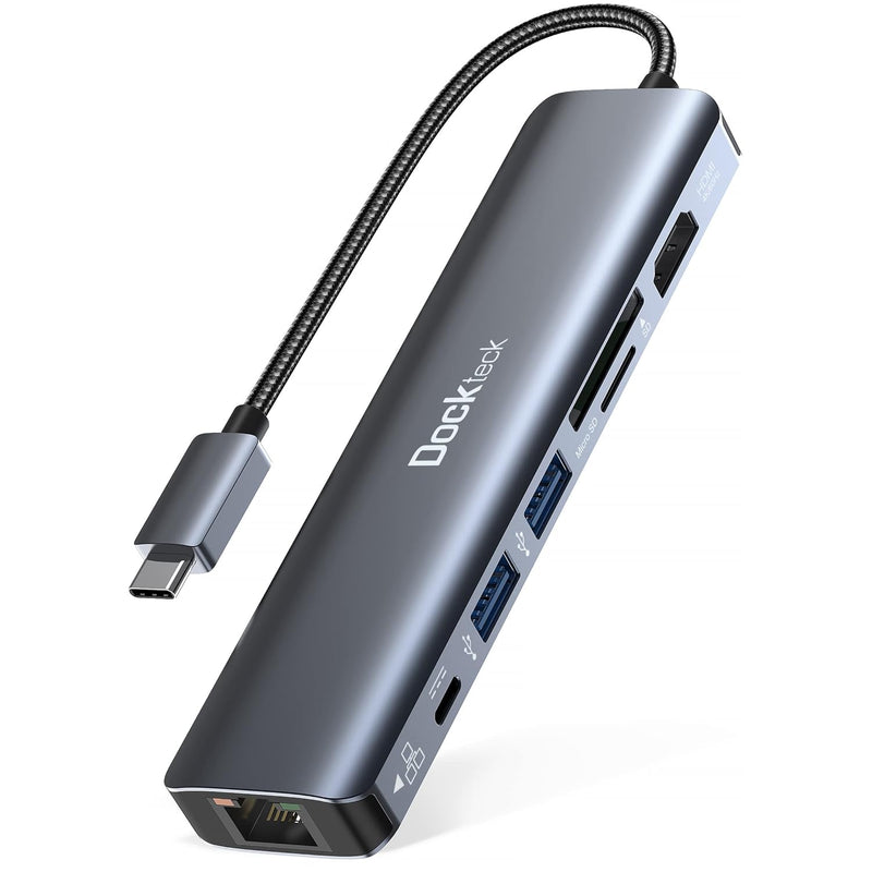 Usb C Hub Multiport Adapter, 7-In-1 Usb-C Hub With 4K 60Hz, 1Gbps Ethernet, 10