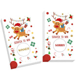 Christmas Scratch Off Game Cards, Christmas Party Game Cards, Reindeer Festive Raffle Games Prizes For Adults Groups, 50 Pcs Xmas Winter Holiday Activities Supplies Decorations -A04