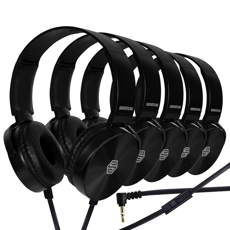 Classroom Headphones-Bulk 10-Pack, Student On Ear Comfy Swivel Earphones For L