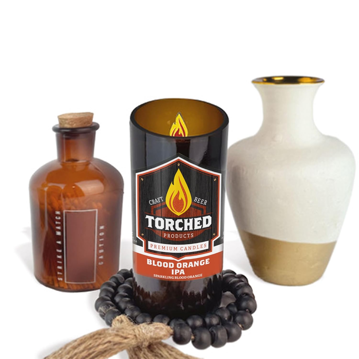Beer Scented Candles | Natural Soy Wax Candle | Blood Orange Ipa Scent 8 Oz | Makes A Great Gift For Men, Beer Lovers, And Collectors | Bar Man-Cave Decor And Accessories