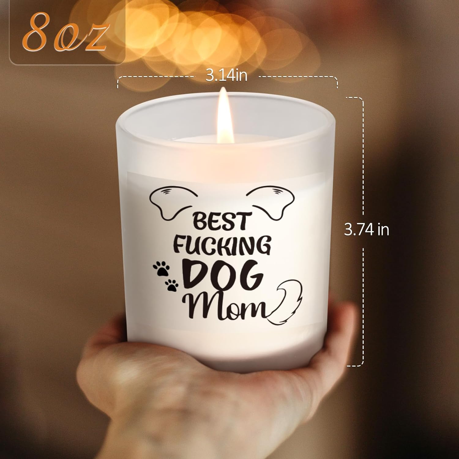 Dog Mom Gifts - Lavender Scented Candle, Great Gift For Dog Lovers On Christmas, Birthday, Mother'S Day (White-1)