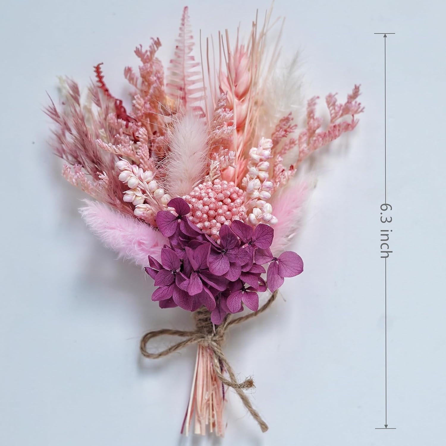 9 Pack Mini Dried Flower Bouquets, Natural Pampas Grass, Fall Wild Flowers, Chic Flowers For Crafts, Boho Home Wedding Bridesmaid Corsage Bridesmaid Gift Table Vase Decorations(Pink)
