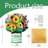 Sunflower Pop Up Cards,Paper Flower Bouquet Greeting Cards With Blank Note Card & Envelope, Ideal Gift For Celebrating Love, Birthday, Anniversary, Special Moments, Valentine'S Day