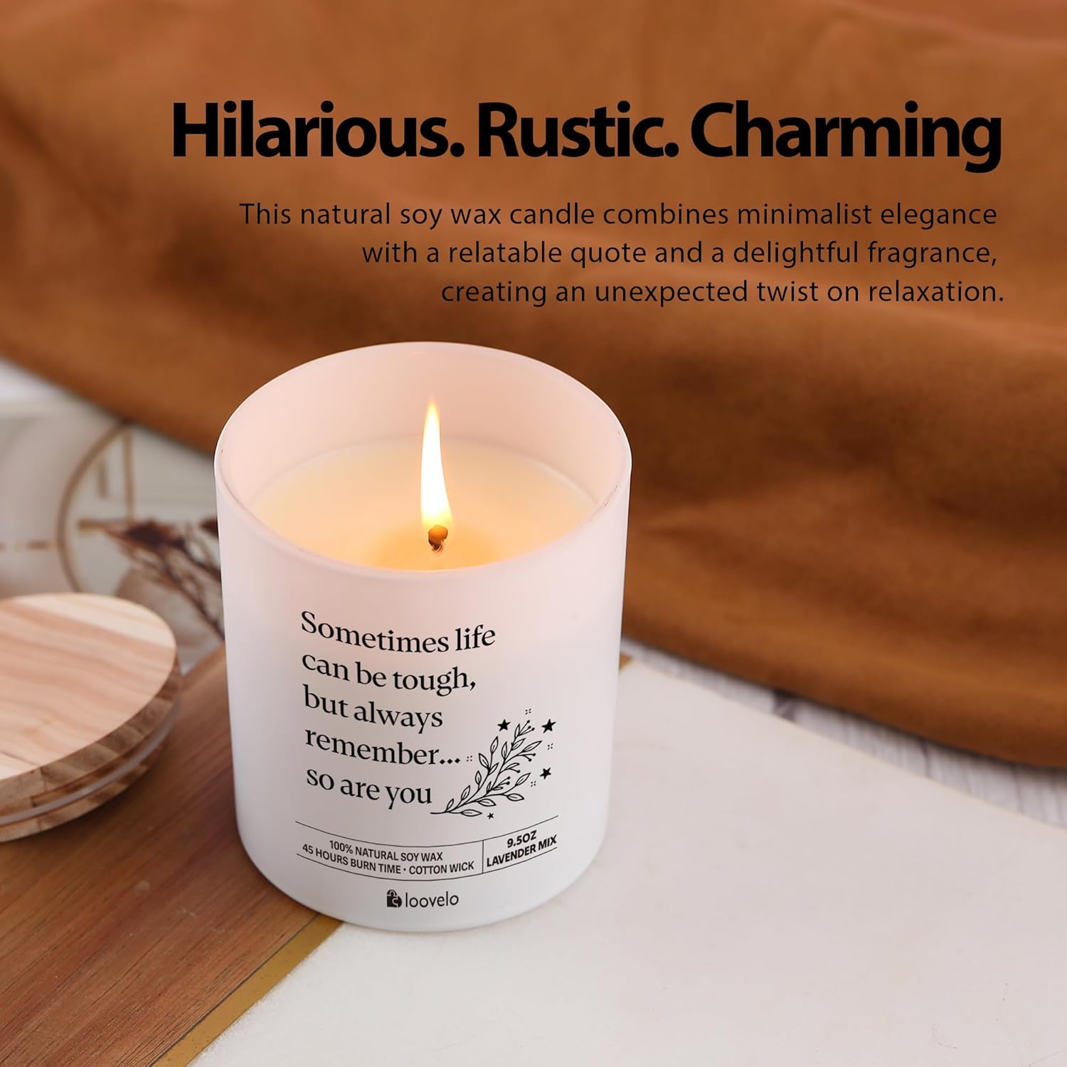 Sometimes Life Can Be Tough But Always Remember So Are You Inspirational Gift Sympathy Grief Gifts Friendship Recovery Scented Candle Home Office Jar Candles Sage Floral Lavender Scent 9.5 Oz