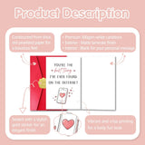Romantic Valentine’S Day Card For Boyfriend Girlfriend, Sweet Valentine’S Day Card With Red Envelope And Sticker For Him Her Friend, You'Re The Best Thing I'Ve Ever Found On The Internet