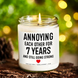 Funny 7 Years Candle, 7 Year Copper Anniversary, Gifts For Him, Her, Men, Women, 7Th Anniversary, Gifts For Couple, Husband, Wife, Happy 7Th Wedding Anniv. Presents Or Decorations
