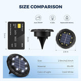 12 Pack Mini Solar Ground Lights Cool White Waterproof Landscape Pathway Lights