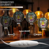 Fortune Cat Ramen Neon Sign Dimmable Lucky Cat LED Wall Decor for Restaurant Kitchen Pub