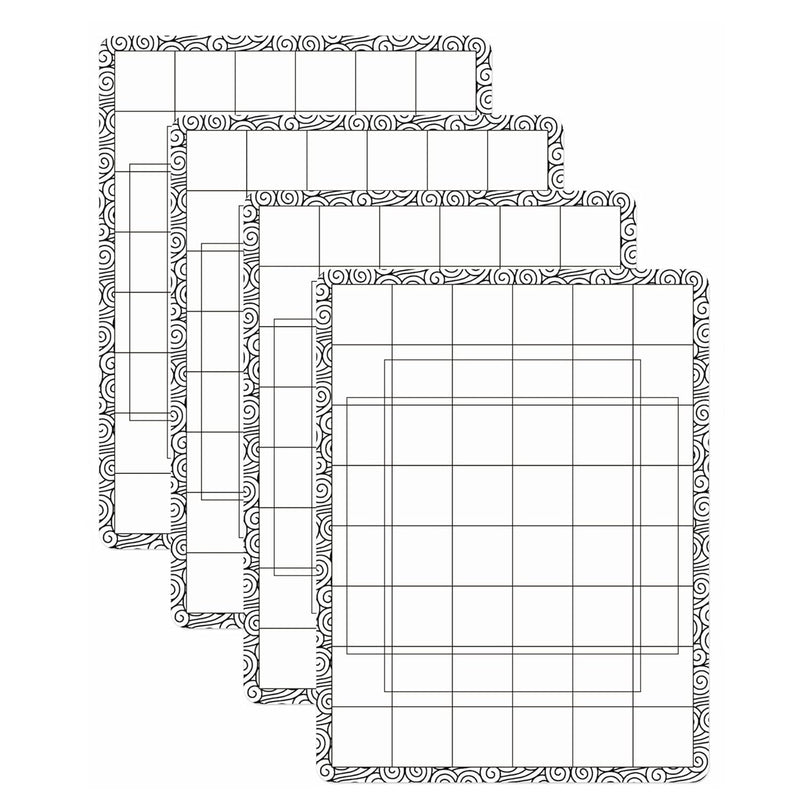 4 Pcs Sticky Non-Slip Flexible Gridded Stamp Mats Grid Sheets Low Stick Mat Mu