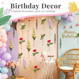 27 Pcs Artificial Wildflowers Large Size Wildflower Birthday Party Decorations For Background Backdrop Fake Flowers With Tape For Baby Shower Wedding Garden Tea Party Supplies