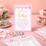 321 Pcs Pink Baby Shower Games For Girl 5 Games Baby Shower Bingo Word Scramble Description And Well Wishes The Price Is Right Guess Who Mom Or Daddy Don'T Say The Word Clothespin Pencil