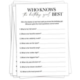 Birthday Party Games, Who Knows Her Best, 25 Pcs Card Set For Guests, Fun Birthday Game For Teen Adults – A05