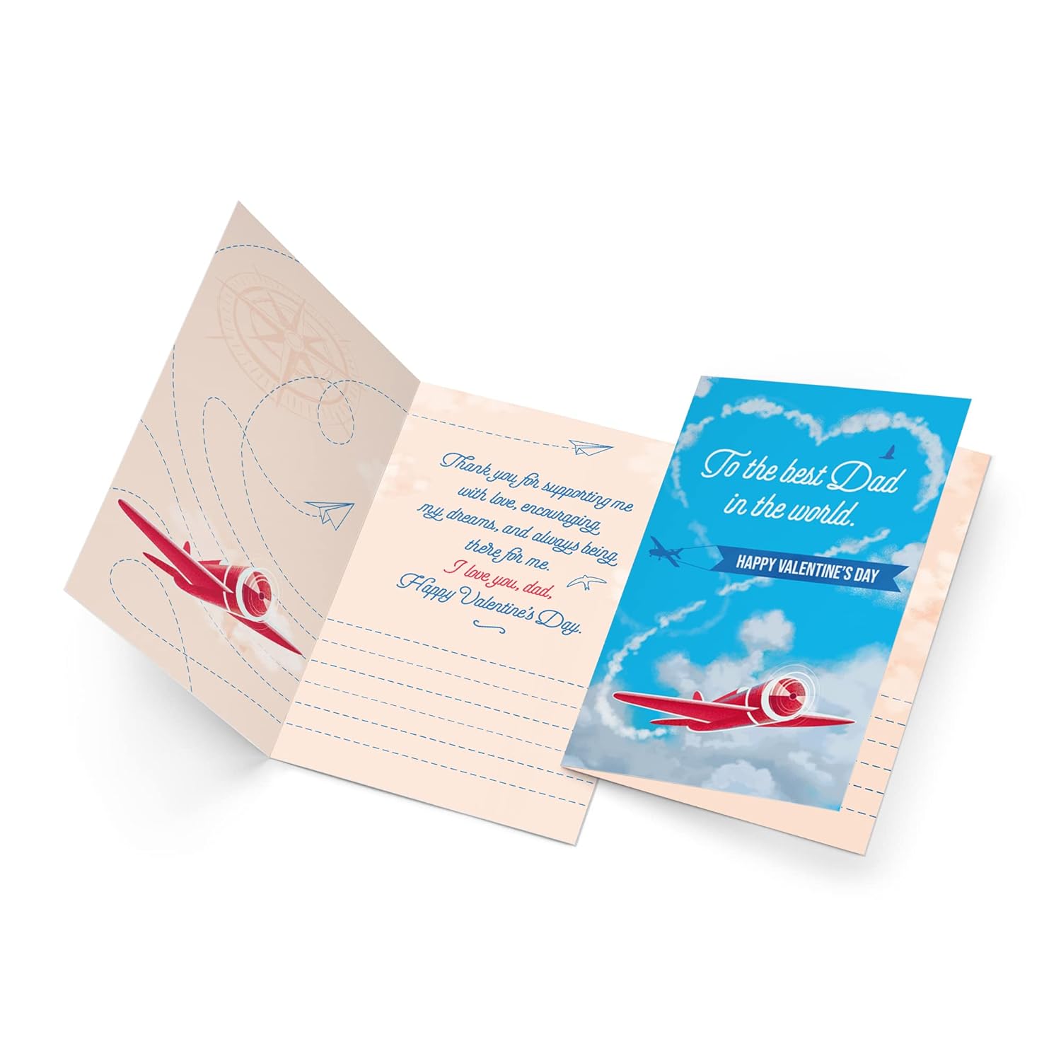 Dad Valentine'S Day Card, Made In America, Eco-Friendly, Thick Card Stock With Premium Envelope 5In X 7.75In, Packaged In Protective Mailer (Best Dad In The World)