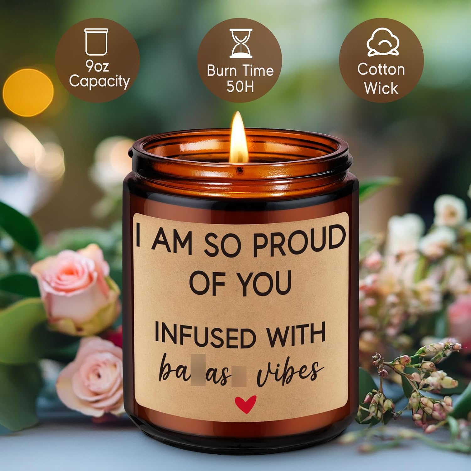 Scented Candles - Proud Of You Gifts For Her, Him - Graduation, Divorce, Congratulations Gifts For Women, Men - Job Promotion, Congrats Presents For Women, Friend, Bff, Bestie