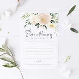 Share A Memory Cards, 50 Pack Of Blush Floral 4X6 Cards For Weddings, Showers, Birthdays, Celebration Of Life, Funeral, Retirement, Going Away, Graduation Memories - Made In The Usa