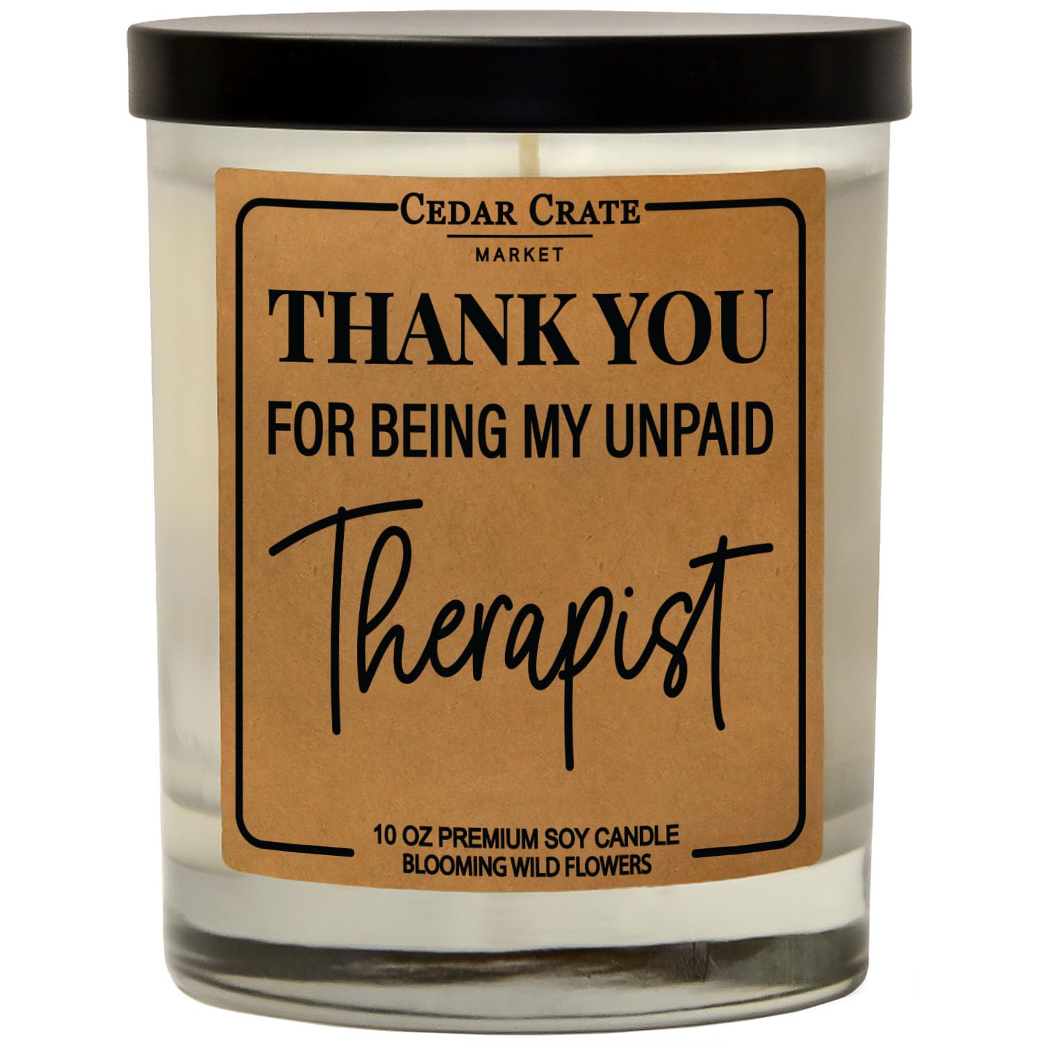 Best Friend- Gifts For Women, Men - Thank You For Being My Unpaid Therapist - Thinking Of You, Love You, Birthday Gift For Sister, Mom, Her, Him, Coworker, 100% Soy Wax Scented Candle, Made In Usa
