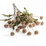 Glorpiant 5Pcs Pompom Artificial Mums, Faux Silk Bulk Flowers With Bendable Stems For Diy Fall Decor, Pottery Barn Style Vase Fillers, Indoor Outdoor Home Centerpieces In Burnt Orange (Light Taupe)