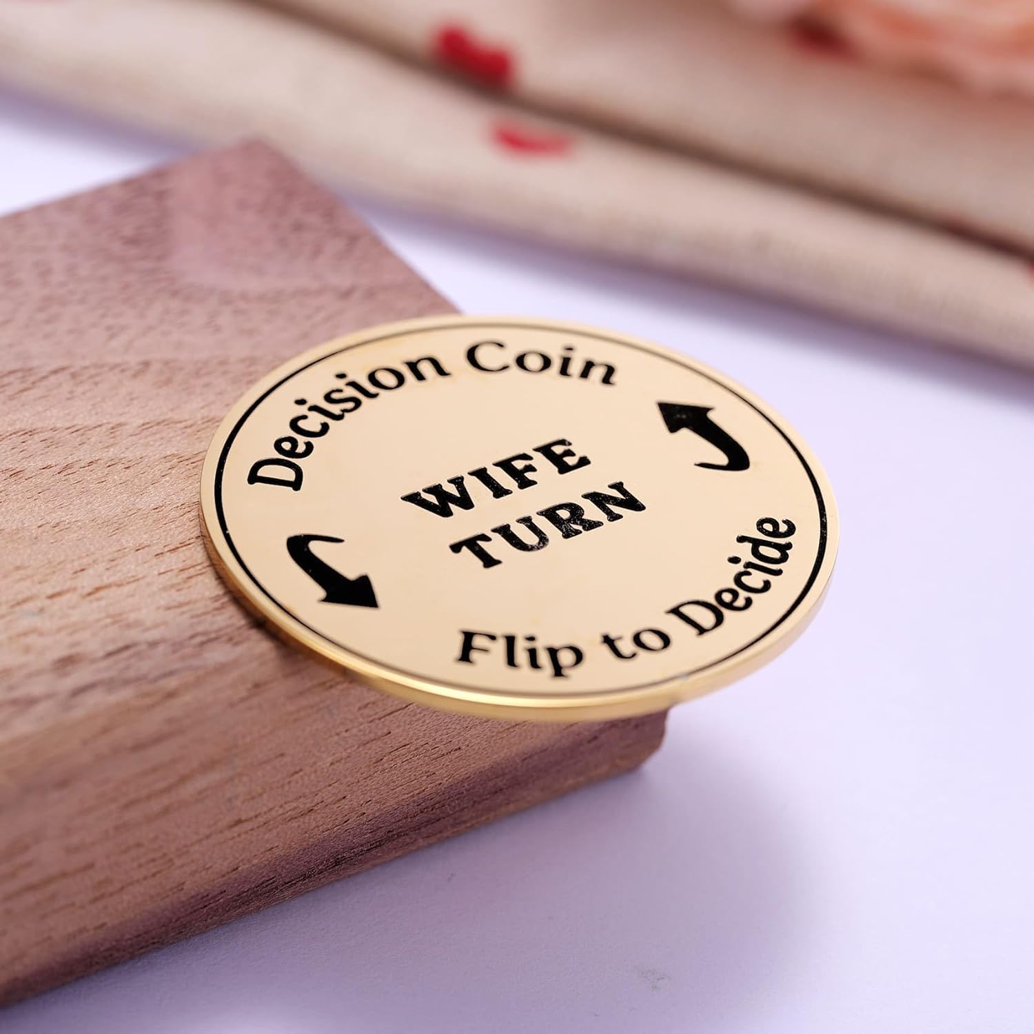 2Side Couple Decision Maker Gift, Funny Anniversary Date Night Token Gifts For Husband Wife, Newlyweds' Flip Coin Keepsake, Romantic Gift For Married Couples' Christmas, Birthday, Wedding Day