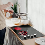 Christmas Truck Electric Stove Burner Covers?4 Pcs Winter Xmas Tree Round Stove Burner Covers, Merry Christmas Festival Stove Burner Cover,8 Inch And 10 Inch Red Black Squares Metal Cooktop Home Decor