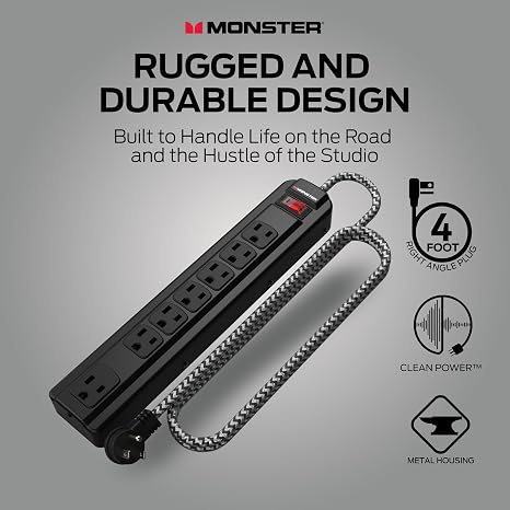 Professional Surge Protector Power Strip Fireproof MOV Technology for Audio Gear Computer Equipment