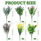 Artificial Flowers For Outdoors 24 Bundles Fake Plastic Plants Faux Uv Resistant Boxwood Shrubs For Garden Patio Porch Window Box Home