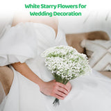 150 Pcs Babys Breath Artificial Flowers, 11.4Inch White Starry Flower For Wedding Decoration, Areal Touch Faux Babies Breath Gypsophila Bouquet For Wedding Floral Arrangement Party Home Decor