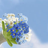 6 Pcs Crochet Flowers Bulk Forget Me Not Crochet Flower Gifts Blue Handmade Crocheted Flowers Bouquet Diy Home Decor For Mother'S Day Birthday Wedding Women Moms Wives Friends