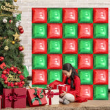 Metallic Red And Green Square Foil Balloons Wall - 19 Inches Square Balloons Tunnel Arch Garland Kit For Christmas Party Decorations, Birthday Balloon Party Decorations