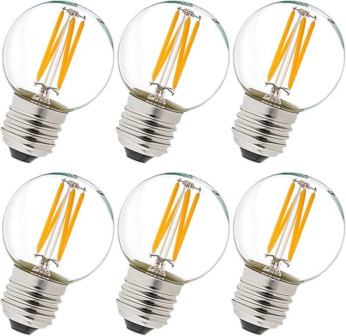 G16.5 Edison LED Light Bulbs E26 Base 60W Equivalent Warm White 2700K Clear Glass