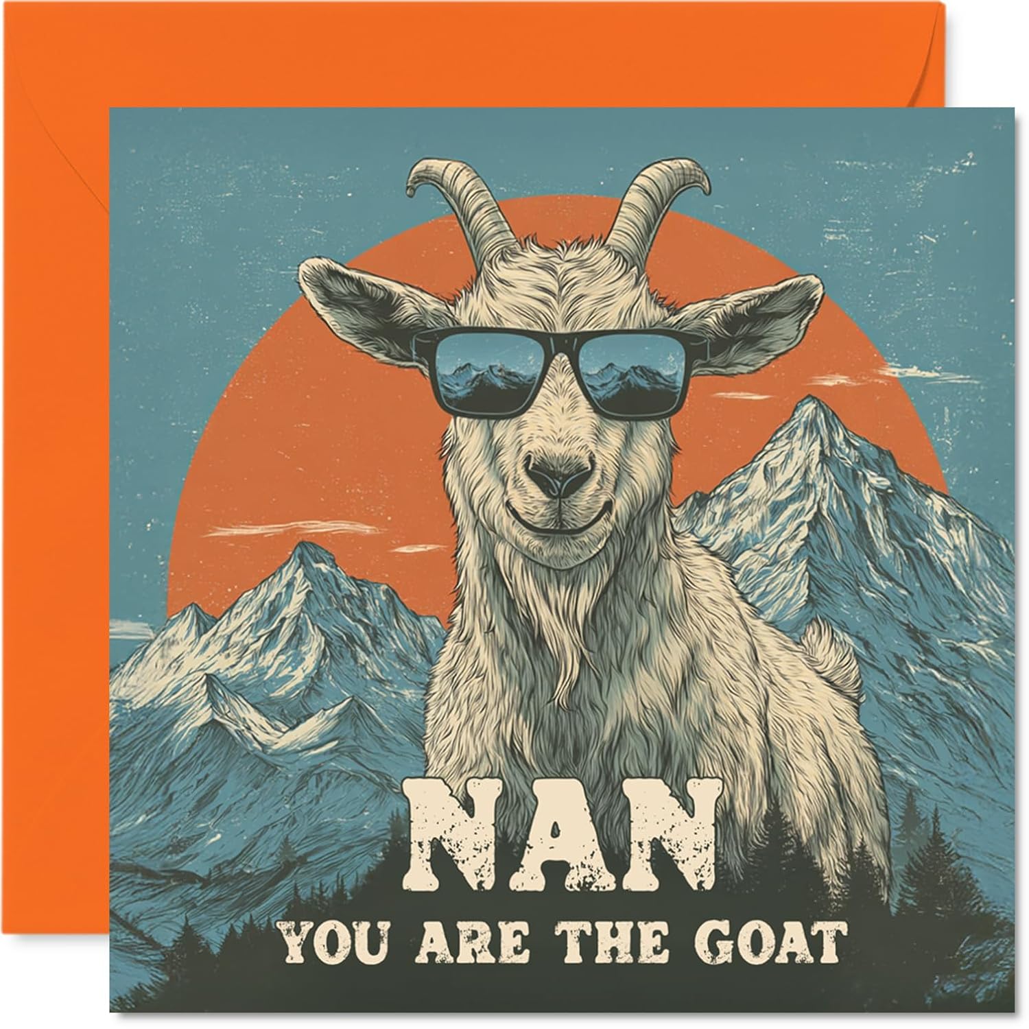 Nan Birthday Card - You Are The Goat - Happy Birthday Card For Nan From Grandson Granddaughter, 5.7 Inch Funny Animal Bday Greeting Cards